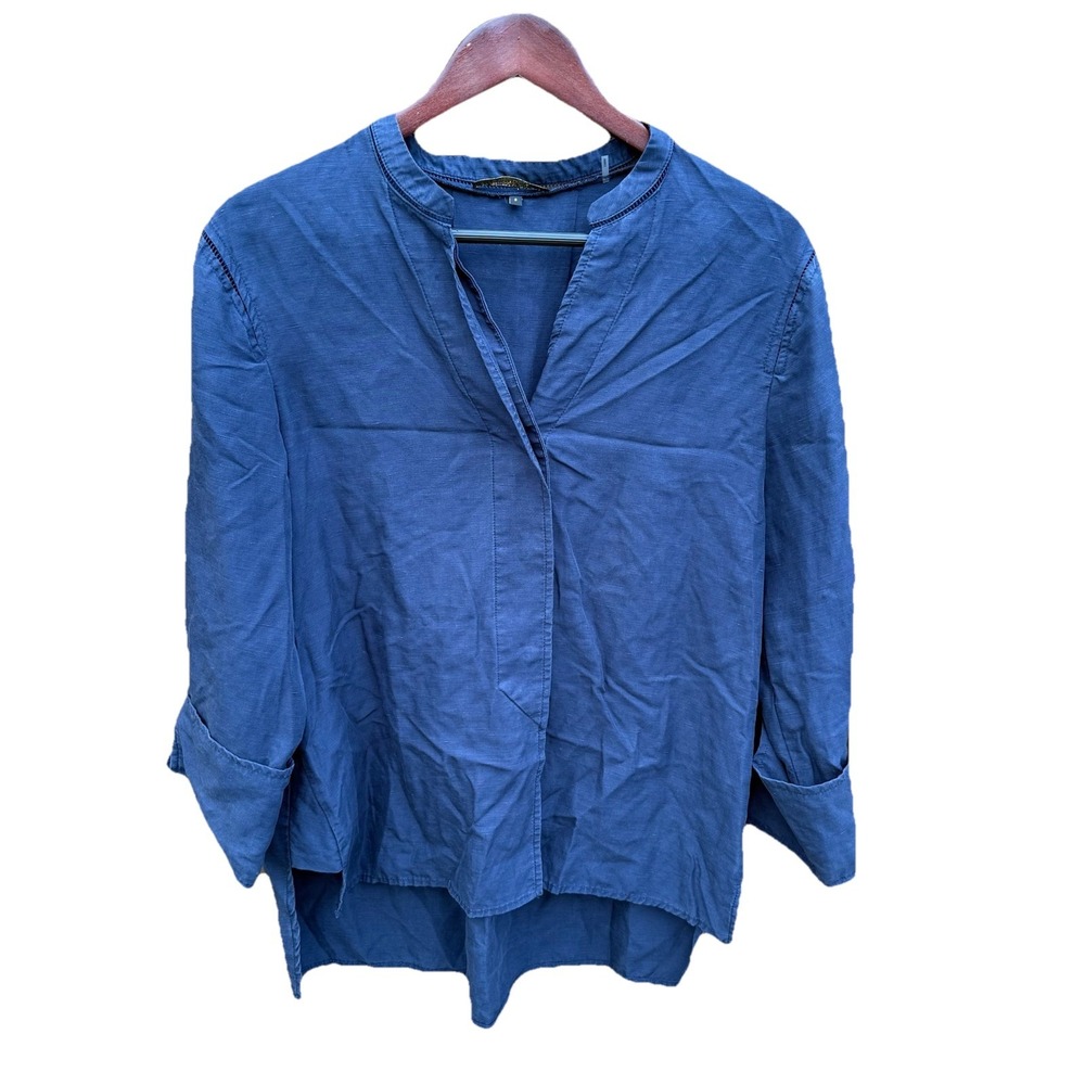 Kobi Halperin Marni Tunic Relaxed Lagenlook Shirt Top Women's Navy Size S‎